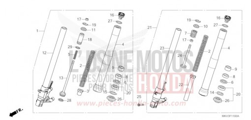 FOURCHETTE AVANT NSS750R de 2024